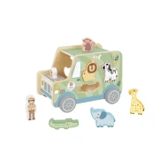 Drevená vkladačka Zvieratká Safari auto 9 ks