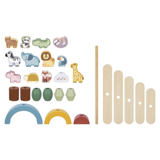 Drevená balančná hra pre deti Zvieratá Pastel Tooky Toy