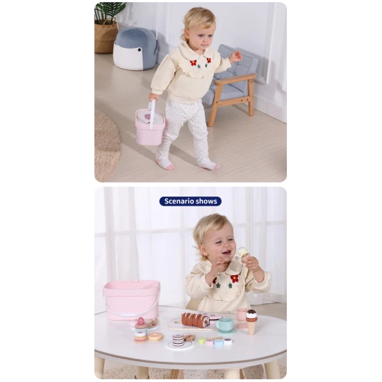 Drevený čajový set dezerty