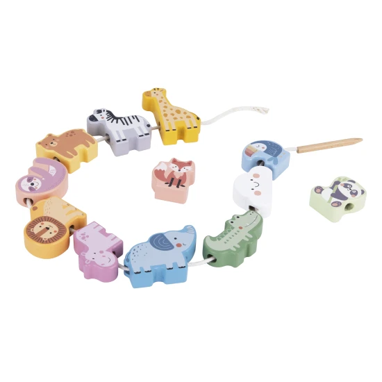 Veľké drevené korálky pre deti Zvieratká