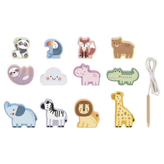 Veľké drevené korálky pre deti Zvieratká