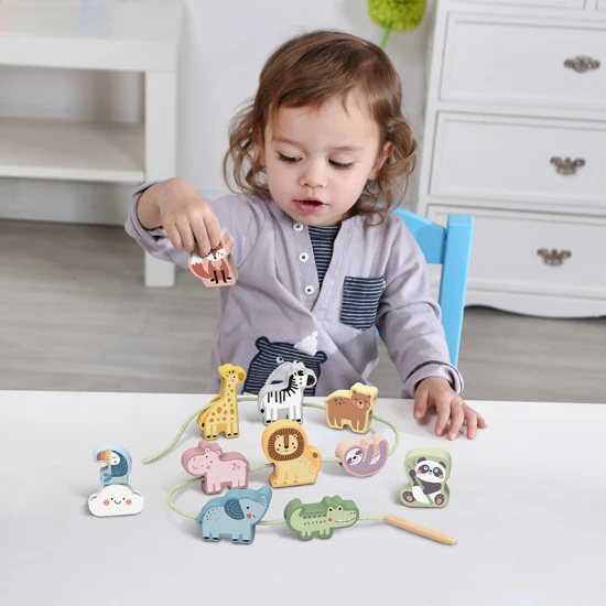 Veľké drevené korálky pre deti Zvieratká
