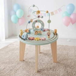 Aktivity stolík s vláčikovou dráhou Pastel