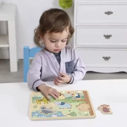 Puzzle so zvukmi Zvieratká z džungle Pastel