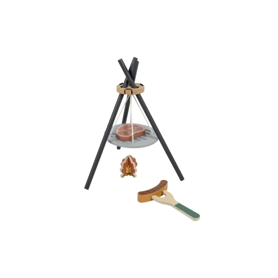 Piknik set Tooky Toy – drevená detská súprava s potravinami a riadom