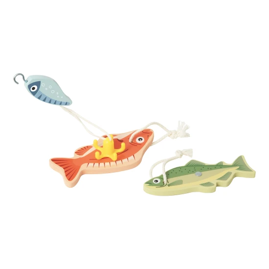 Obchod Rybárske potreby Tooky Toy – drevený set s udicou, rybkami a doplnkami pre deti