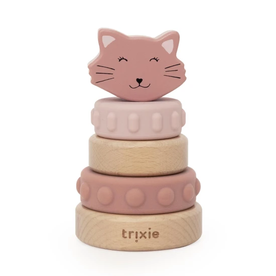 Drevená stohovacia veža so silikónom Mačka – Trixie 36-355
