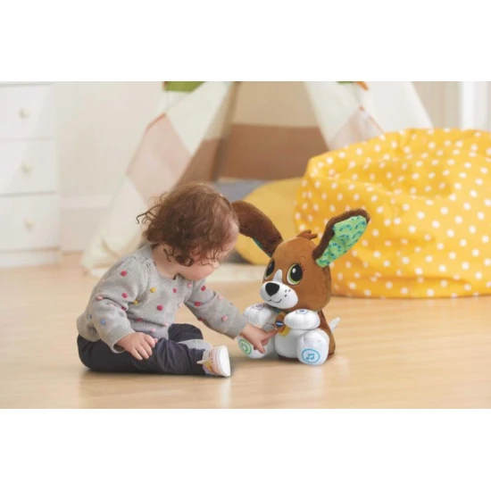 VTech Hovoriaci psík – interaktívna hovoriaca hračka pre deti, ktorá opakuje slová, učí abecedu a počítanie, hýbe hlavou, máva ušami a spieva veselé pesničky.