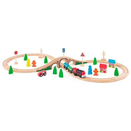 Vláčiková dráha osmička s elektrickou mašinkou – Woody 102191121