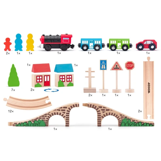 Vláčiková dráha osmička s elektrickou mašinkou – Woody 102191121