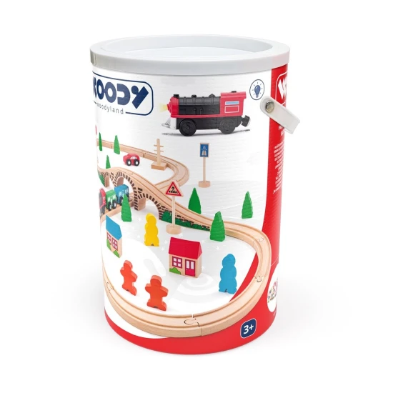 Vláčiková dráha osmička s elektrickou mašinkou – Woody 102191121
