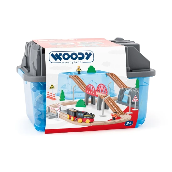 Vláčkodráha v boxe Banská súprava 54 kusov – Woody 102193069