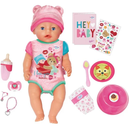 BABY born Emma 43 cm – interaktívna bábika s tanierikom, cumlíkom a nočníkom