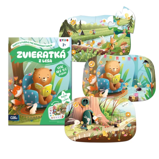 Albi Kvído Karty a puzzle pre Hovoriaci tablík Zvieratká z lesa – obojstranné karty a puzzle s lesnými zvieratkami