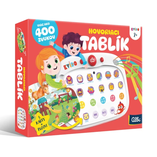 Albi Kvído Hovoriaci tablík – dotyková tabuľka so zvukmi, kartami a puzzle pre deti od 2 rokov