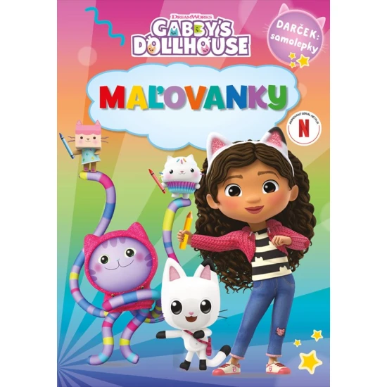 Gabby's Dollhouse omaľovánky so samolepkami