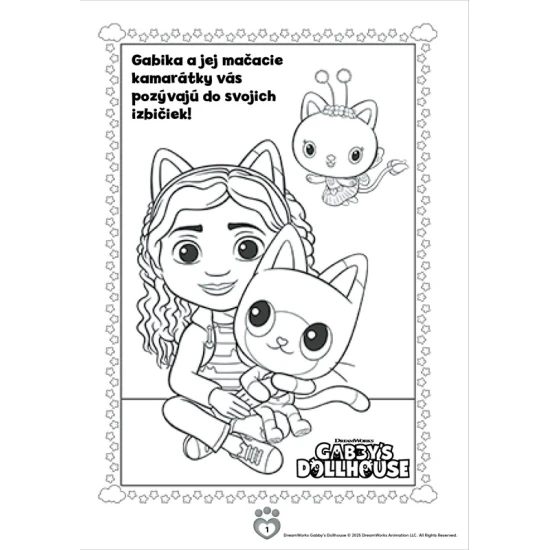 Gabby's Dollhouse omaľovánky so samolepkami