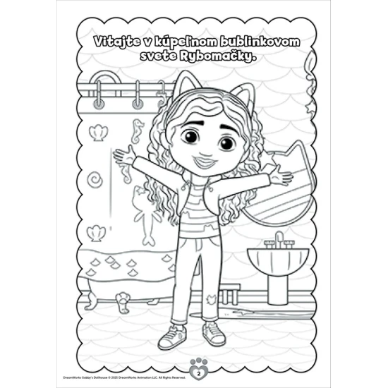 Gabby's Dollhouse omaľovánky so samolepkami