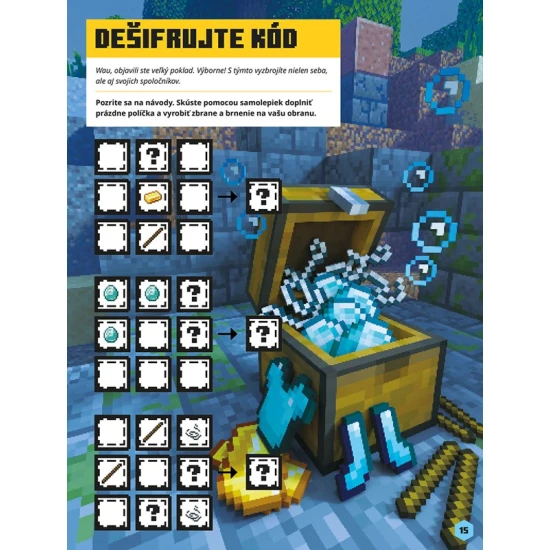 Minecraft Samolepkové dobrodružstvo Mobovia útočia! – kniha pre deti