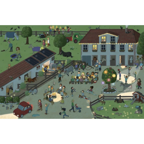 Nahliadnite do každodenného života na konskej farme! Na veľkoformátových ilustráciách môžete obdivovať tieto krásne a ušľachtilé tvory. 