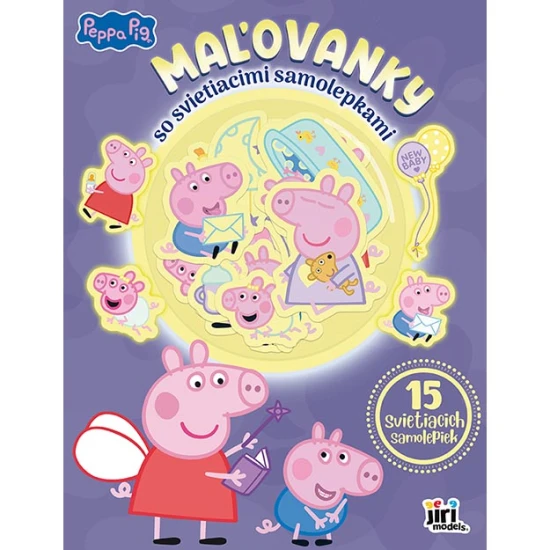 Maľovanky so svietiacimi samolepkami Prasiatko Peppa