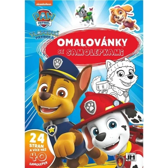 Omalovánky se samolepkami obsahujú 24 strán obrázkov aj zábavných aktivít a viac ako 40 samolepiek s Labkovou patrolou.
