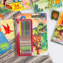 Dino World Omaľovánky s pastelkami