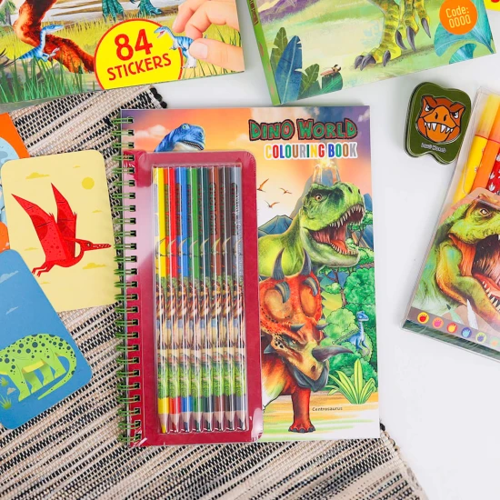 Maľovanka so samolepkami Dino World