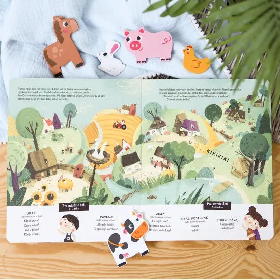 Vyberte sa na dedinu s Kubkom a Miškou! Rečové cvičenia a cvičenia na porozumenie textu pre deti.