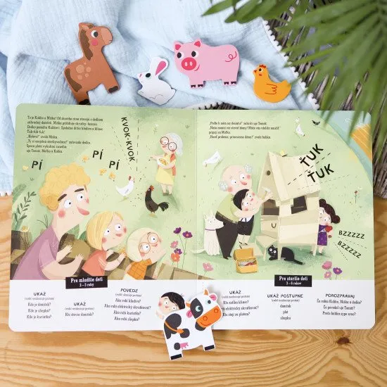 Vyberte sa na dedinu s Kubkom a Miškou! Rečové cvičenia a cvičenia na porozumenie textu pre deti.