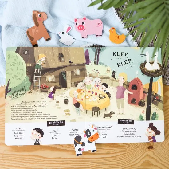 Vyberte sa na dedinu s Kubkom a Miškou! Rečové cvičenia a cvičenia na porozumenie textu pre deti.