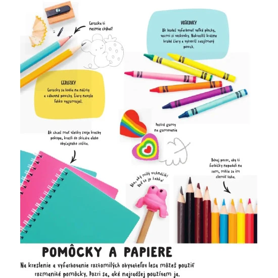 Kawaii kreslenie: Roztomilé lesné príšerky, zvieratká a rastlinky