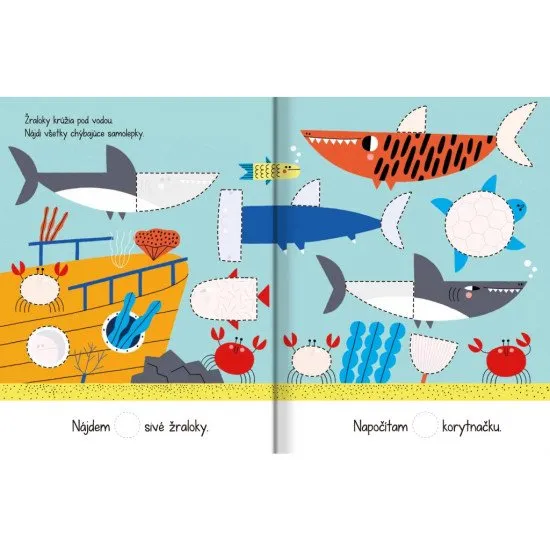 Nálepkový zošit so 100 samolepkami z prostredia oceána. Rozvíja predstavivosť, vizuálne myslenie a motorické zručnosti.