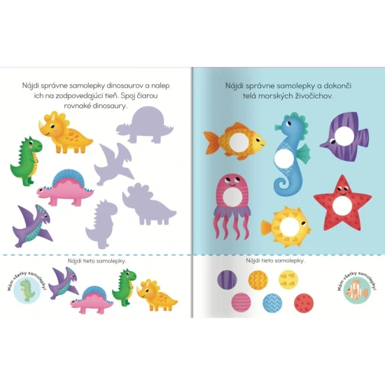 Farebný a hravý zošit so samolepkami pre predškolákov.