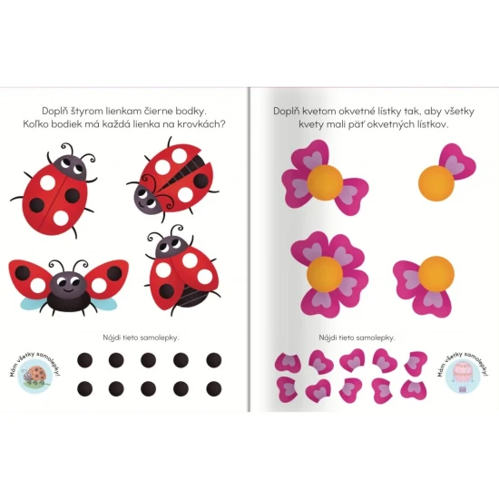 Farebný a hravý zošit so samolepkami pre predškolákov.