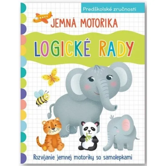 Pestrofarebný kreatívny zošit so samolepkami zvieratiek.