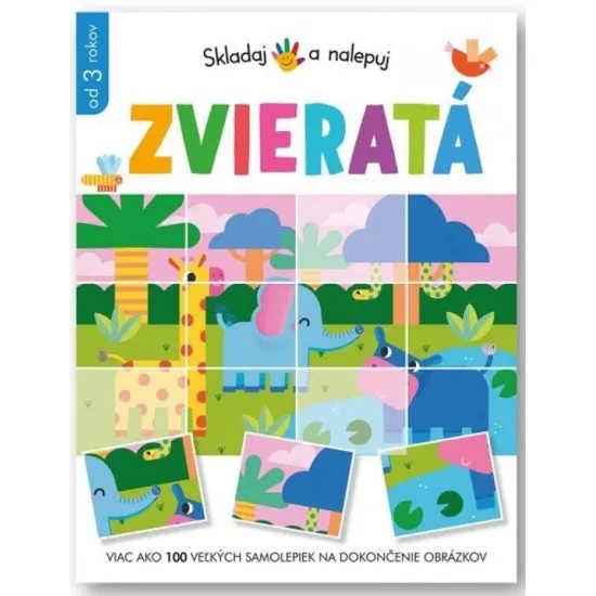 Nálepkový zošit podporujúci dokončovanie zhodných obrázkov.