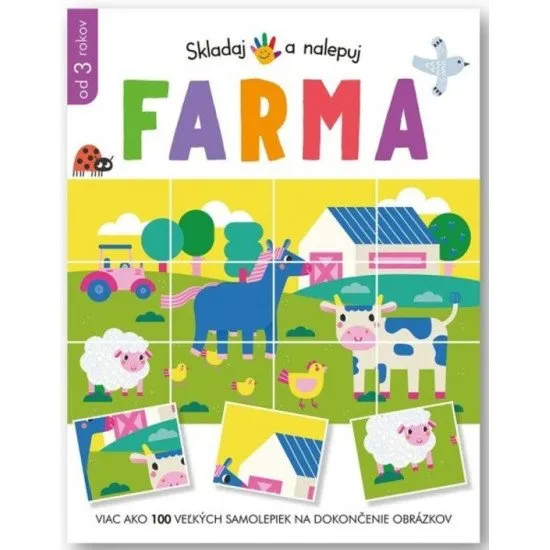 Nálepkový zošit s motívom Farma rozvíja predstavivosť detí.