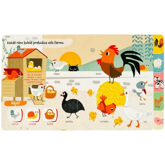 Zvuková kniha Počúvaj zvuky - Farma s tlačidlami na počúvanie zvukov zvierat.