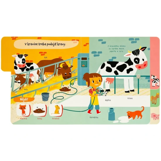 Zvuková kniha Počúvaj zvuky - Farma s tlačidlami na počúvanie zvukov zvierat.
