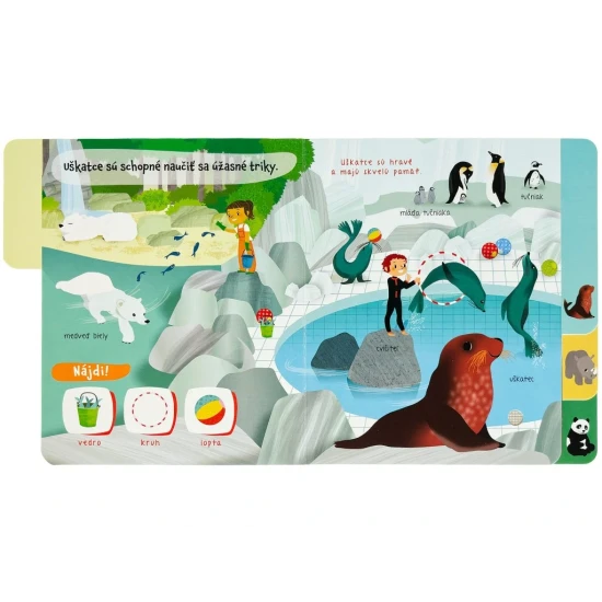 Zvuková kniha Počúvaj zvuky - Zoo s tlačidlami na počúvanie zvukov zvierat zo zoologickej záhrady