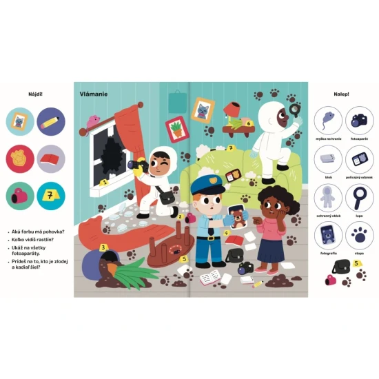 Polícia a hasiči v akcii: 101 obrázkov na hľadanie a nalepovanie pre deti