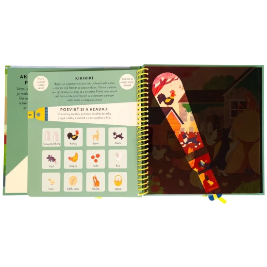 Dieťa objavuje farmu pomocou kúzelnej baterky