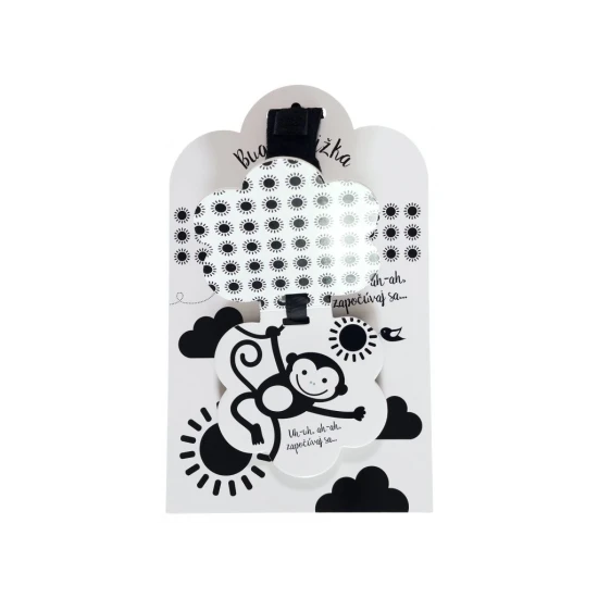 Uh-uh, ah-ah, započúvaj sa... – Čiernobiele leporelo pre bábätká s remienkom