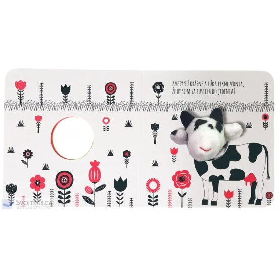 Zábavná knižka pre deti: Malá kravička na lúke v prštekovom leporele