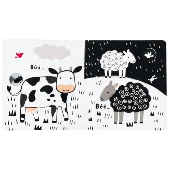 Zvieratá: Prvá kontrastná knižka, ktorá stimuluje zrak bábätka