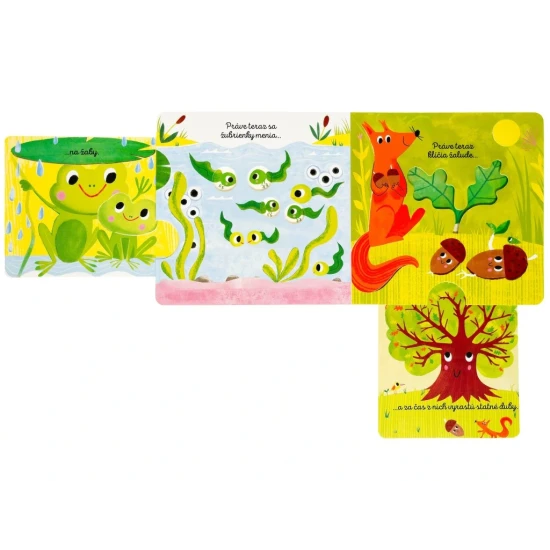 Detské interaktívne leporelo o prírode a jej premenách.