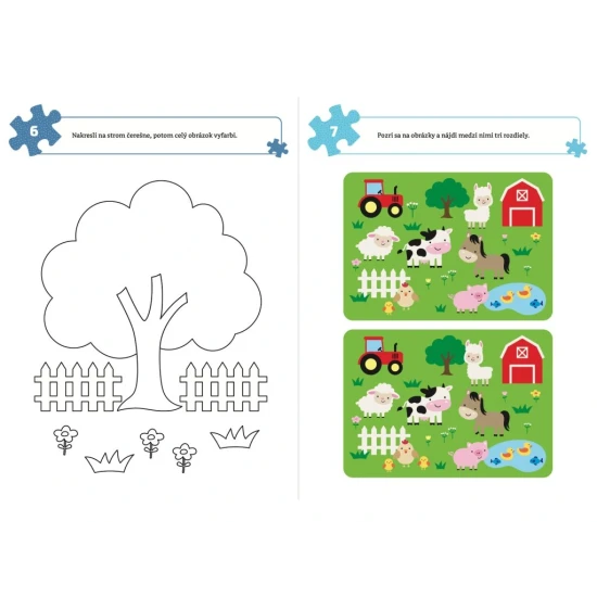 Pracovný zošit s 100 krátkymi hrami a farmárskymi motívmi pre predškolákov.