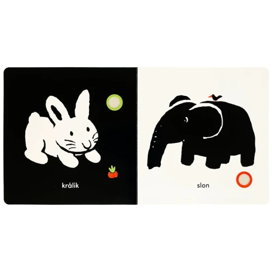 Detská knižka s ilustráciami zvieratiek a autentickými zvukmi.