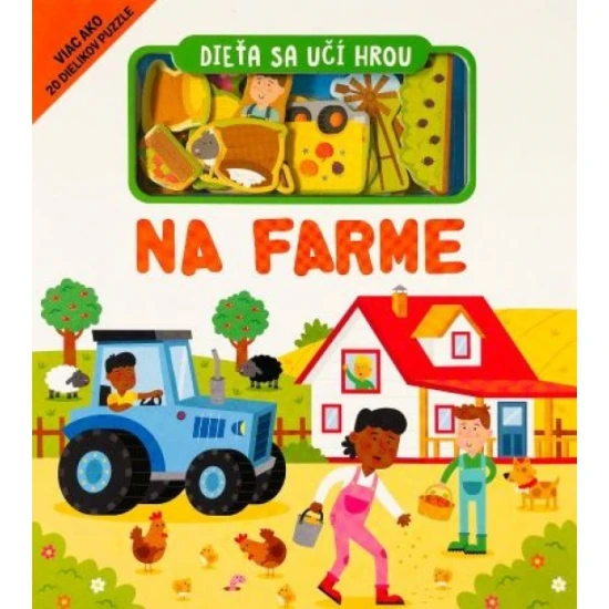 Interaktívna knižka s puzzle prvkami, zvieratkami a farebnými ilustráciami pre rozvoj jemnej motoriky.